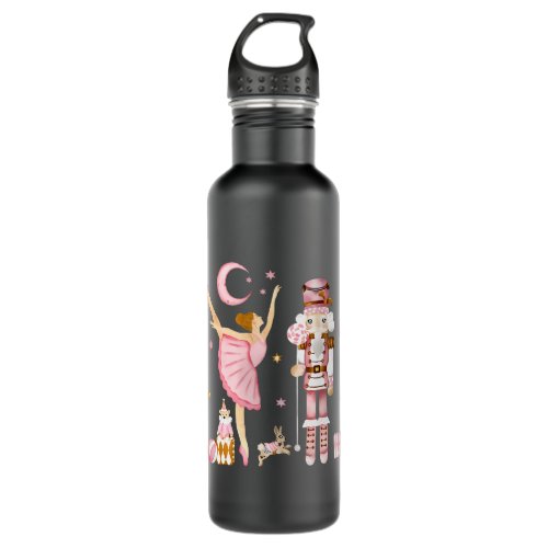 Vintage Ballet Nutcracker Christmas Pink Xmas Wome Stainless Steel Water Bottle