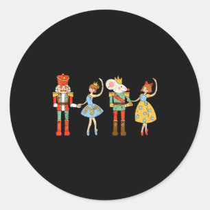 Vintage Ballet Sugar Plum Fairy Nutcracker Squad C Classic Round Sticker