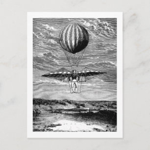 Vintage Balloon Balloonist with Parachute Postcard