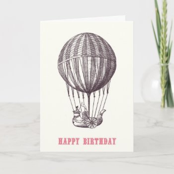 Vintage Balloon Happy Birthday Card by ericar70 at Zazzle