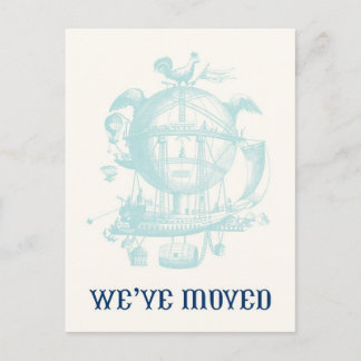 Vintage Balloon Moving Announcement Postcard