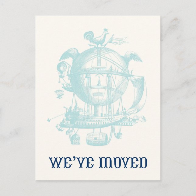 Vintage Balloon Moving Announcement Postcard (Front)