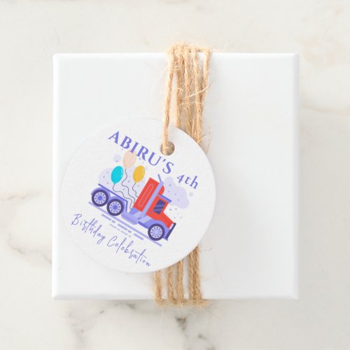 Vintage Balloon Truck Birthday Party  Favor Tags