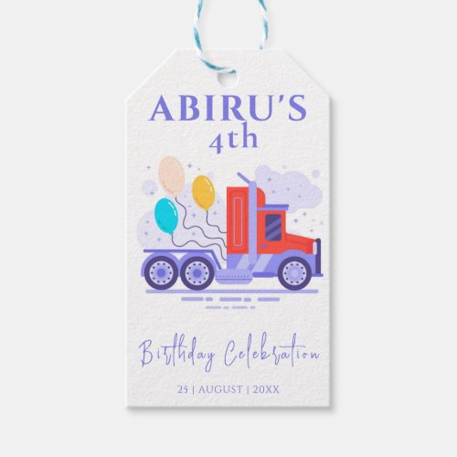 Vintage Balloon Truck Birthday Party  Gift Tags