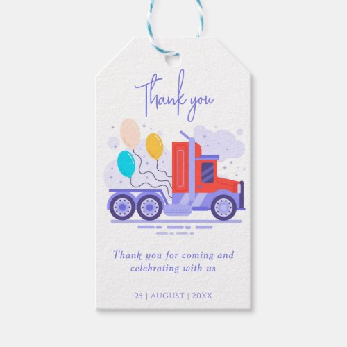 Vintage Balloon Truck Birthday Party  Gift Tags