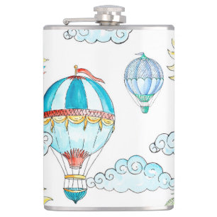 Vintage Balloons: Whimsical Watercolor Seamless. Flask