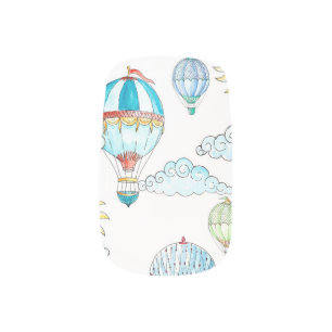 Vintage Balloons: Whimsical Watercolor Seamless. Minx Nail Art