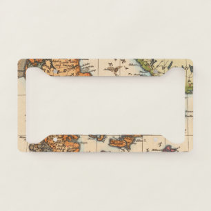 Vintage Baltic Map of Denmark & Swedish Straits License Plate Frame