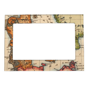 Vintage Baltic Map of Denmark & Swedish Straits Magnetic Frame