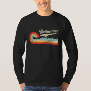 Vintage Baltimore City Retro Sunset Skyline T-Shirt