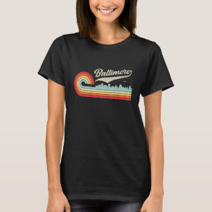 Vintage Baltimore City Retro Sunset Skyline T-Shirt