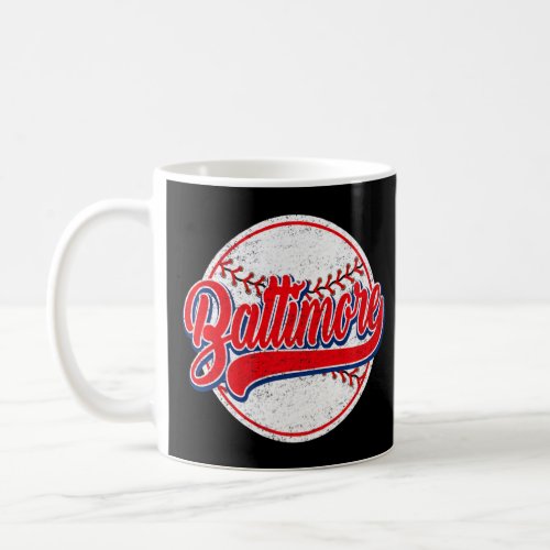Vintage Baltimore Cityscape Baseball  For Men Wome Coffee Mug
