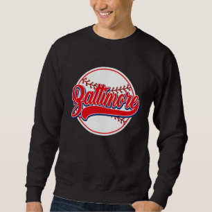 Vintage Baltimore Cityscape Baseball For Men Wome Sweatshirt