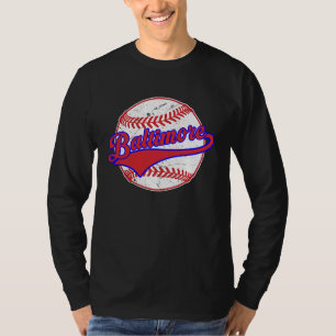 Vintage Baltimore Cityscape Baseball  For Men Wome T-Shirt