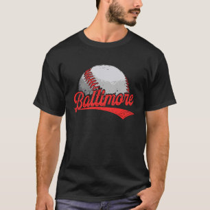 Vintage Baltimore Cityscape Baseball For Men Wome T-Shirt