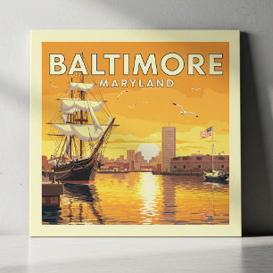 Vintage Baltimore Maryland Ceramic Tile