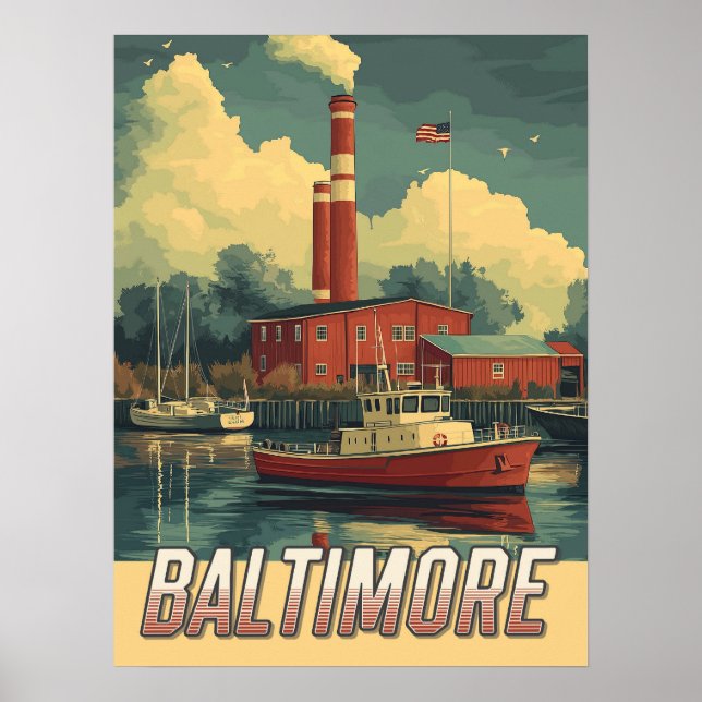 Vintage Baltimore Maryland Poster (Front)