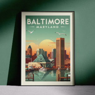 Vintage Baltimore Maryland Poster
