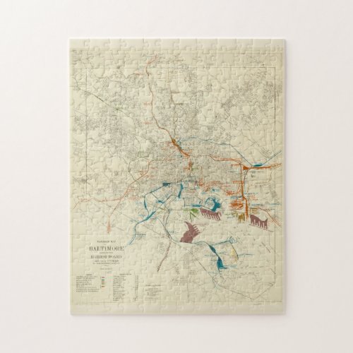 Vintage Baltimore MD Railroad Map 1922 Jigsaw Puzzle