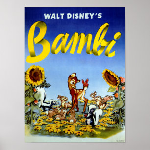 Vintage Bambi Art Poster