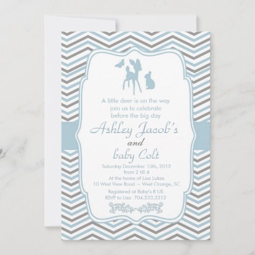Vintage Bambi Deer Woodland baby Shower invitation