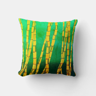 Vintage Bamboo Throw Pillow