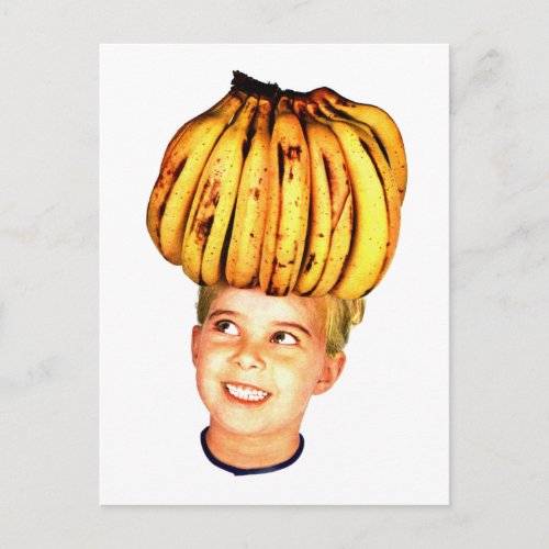 Vintage Banana Head Girl Postcard