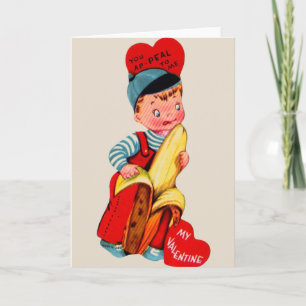 Vintage Banana Valentine Greeting Card