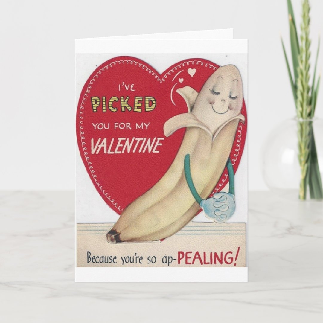 Vintage Banana Valentines Day Card Zazzle