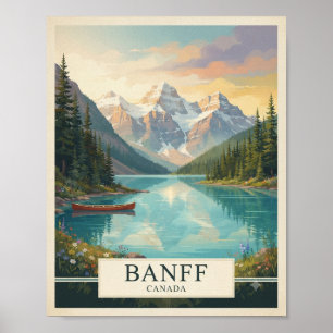 Vintage Banff Canada Travel Poster   Lake Louise W