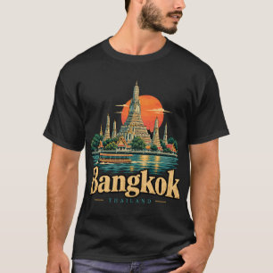 Vintage Bangkok Thailand Travel Art Landmark T-Shirt