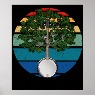 Vintage Banjo Retro Country Music Gift Bluegrass Poster