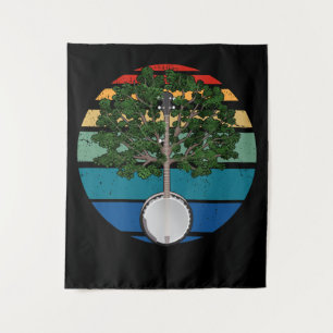 Vintage Banjo Retro Country Music Gift Bluegrass Tapestry