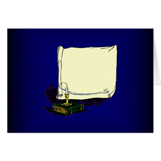 Vintage Banner and Book with Candle Template (Front Horizontal)