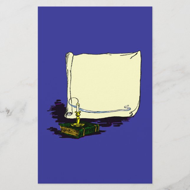 Vintage Banner and Book with Candle Template Flyer (Front)