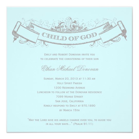 vintage banner baptism christening invitation zazzle com
