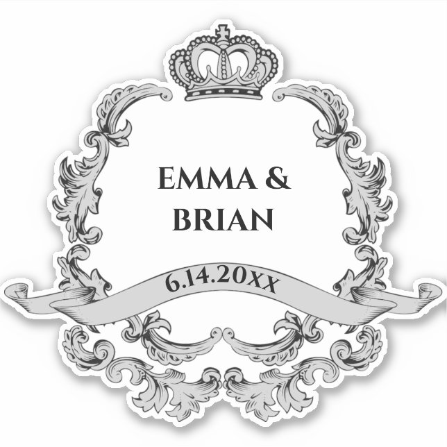 Vintage banner Crown crest  Sticker (Front)