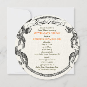 Vintage Banner Flourish Script Bridal Shower Invitation