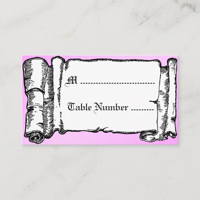 Vintage Banner Glass Slipper Custom Table Cards (Front)