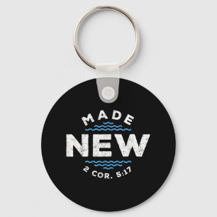 Vintage Baptism Made New In Christ Faith Christian Keychain