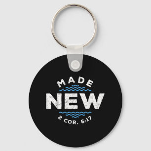 Vintage Baptism Made New In Christ Faith Christian Keychain