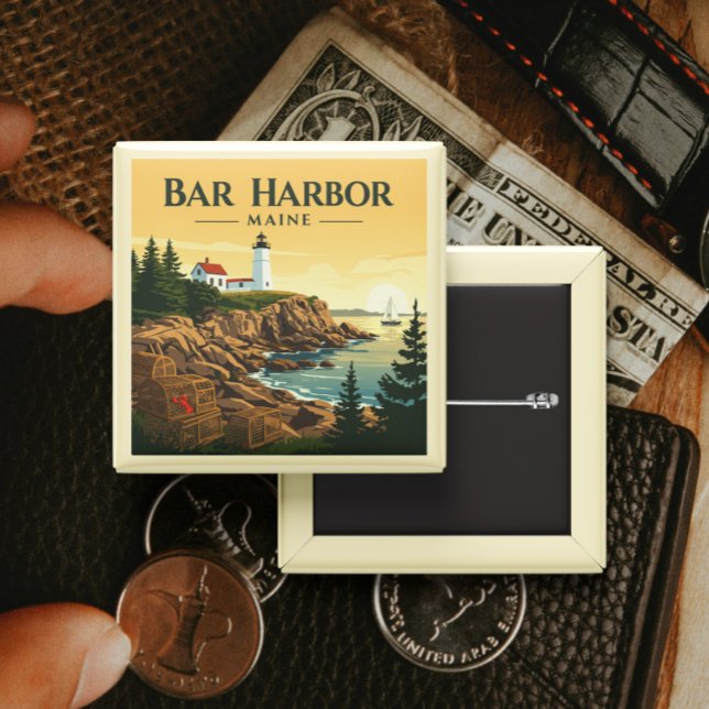 Vintage Bar Harbor Maine Button (Creator Uploaded)