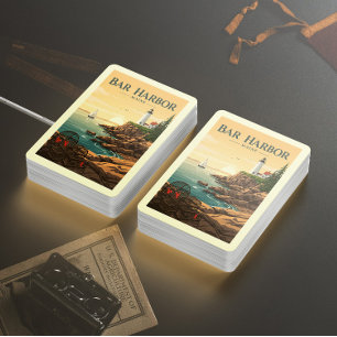 Vintage Bar Harbor Maine Poker Cards
