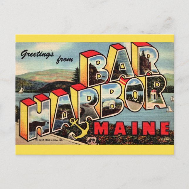 Vintage Bar Harbor Postcard (Front)