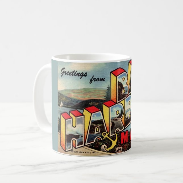 Vintage Bar Harbor Postcard Mug (Front Left)