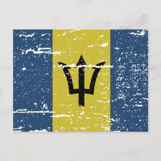 Vintage Barbados Flag Postcard