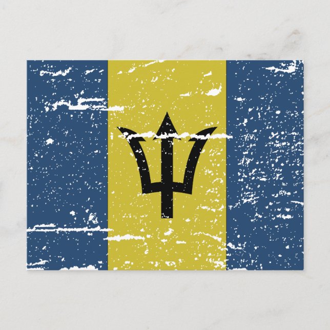 Vintage Barbados Flag Postcard (Front)