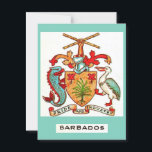 Vintage Barbados Postcard<br><div class="desc">Great vintage hand-drawn colorful Barbados postcard showing the coat of arms repurposed as a new card.</div>