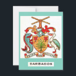 Vintage Barbados Postcard<br><div class="desc">Great vintage hand-drawn colorful Barbados postcard showing the coat of arms repurposed as a new card.</div>