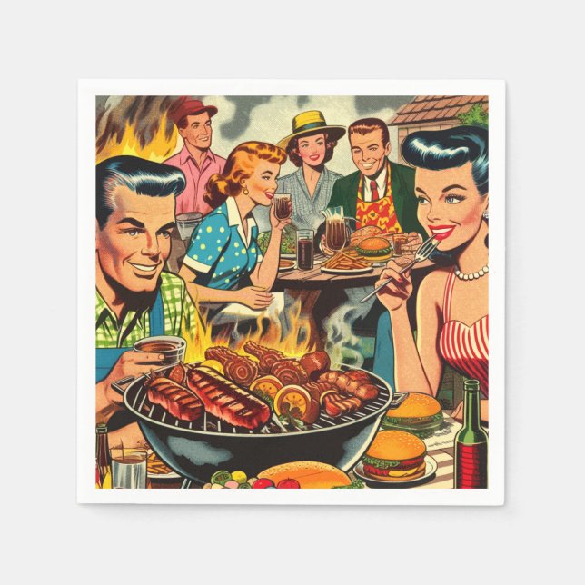 Vintage Barbecue Comics Napkins (Front)